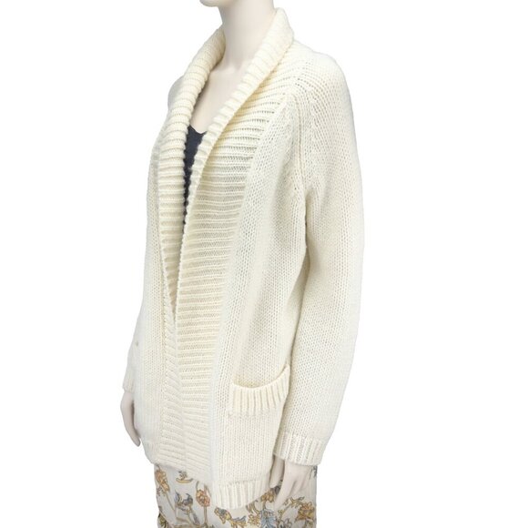 NAÏF MONTREAL Wool Knitted Cream Warm Oversized Minimalist Cardigan sz S - Picture 2 of 6